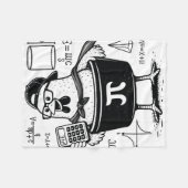 面白いニワトリの鍋を持つ電卓 数学教師 フリースブランケット (正面(横))