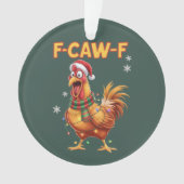 面白いニワトリの鳴き声のクリスマスの雄鶏 オーナメント (正面)