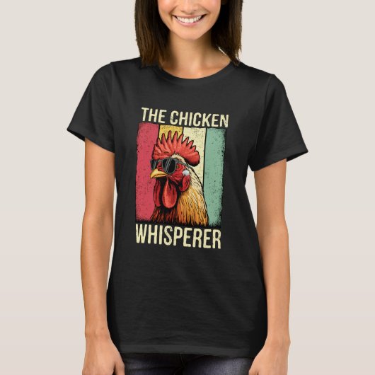 面白いニワトリの鶏のささやき人 Tシャツ (正面)
