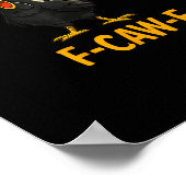 面白いニワトリのTシャツ F-Caw-F Chicken ポスター (角)