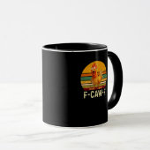 面白いニワトリのTシャツ F-Caw-F Chicken Vinta マグカップ (正面右)