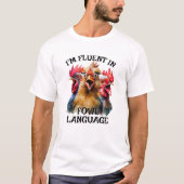 面白いニワトリのTシャツ Tシャツ (正面)