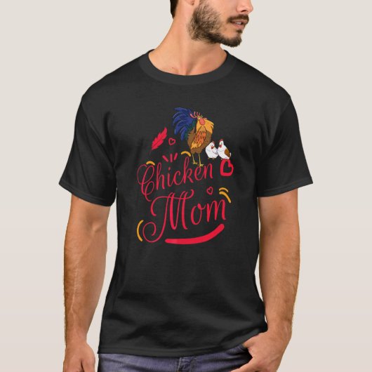 面白いニワトリを愛するニワトリママ 鶏好き Tシャツ (正面)