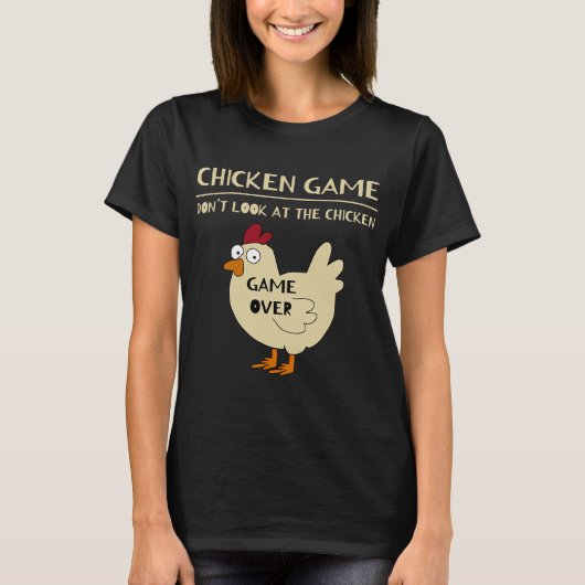 面白いニワトリゲーム ニワトリ Tシャツ (正面)