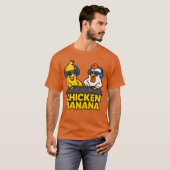 面白いニワトリバナナ Tシャツ (正面フル)