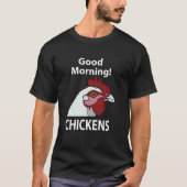 面白いニワトリ好きのためのグッズ チキンマイスター Tシャツ (正面)