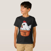 面白いニワトリ鍋パイの日パイ数学好き教師 Tシャツ (正面フル)