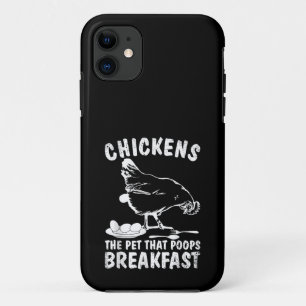 面白いニワトリ ペットのうんち 朝食 裏庭の農家 iPhone 11 ケース