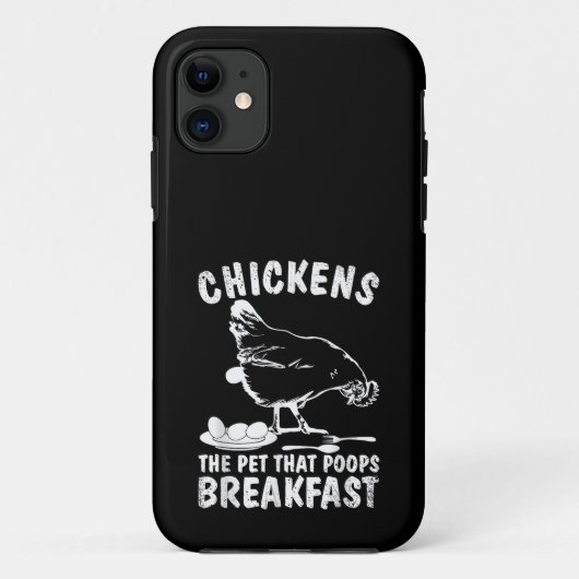 面白いニワトリ ペットのうんち 朝食 裏庭の農家 Case-Mate iPhoneケース (裏面)