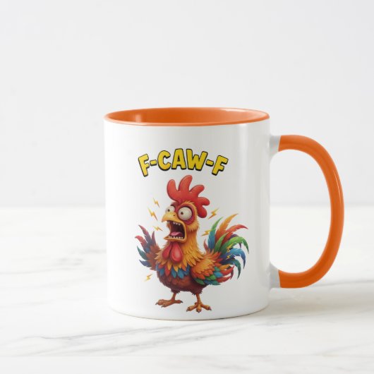 面白いニワトリ F-Caw-F おんどり メーム コーヒー マグカップ (右)