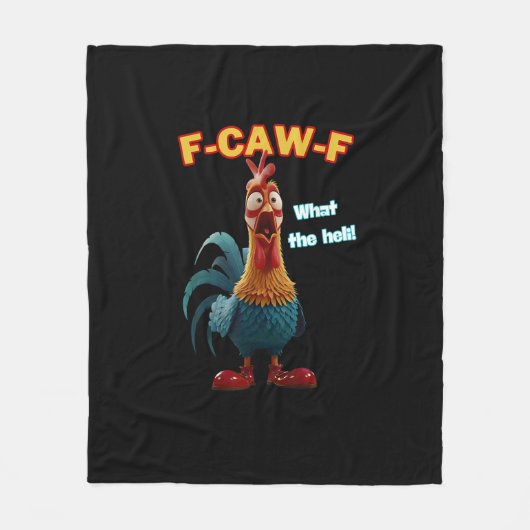 面白いニワトリ F-Caw-F ポウルトリー ユーモアTシャツ フリースブランケット (正面)