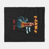 面白いニワトリ F-Caw-F ポウルトリー ユーモアTシャツ フリースブランケット (正面(横))