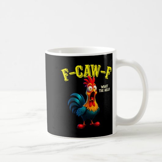 面白いニワトリ F-caw-f 何だってヘリコプター雄鶏 ユーモア コーヒーマグカップ (右)
