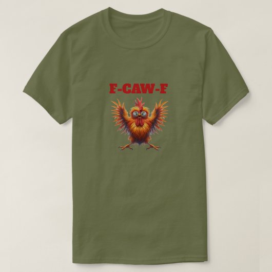 面白いニワトリ Tシャツ (デザイン正面)