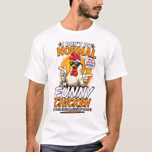 面白いニワトリTシャツ - 面白いめんどりTシャツ Tシャツ (正面)