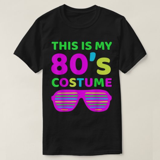 面白いネオン80年代のコスチューム  レトロデザイン Tシャツ (デザイン正面)