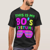 面白いネオン80年代のコスチューム  レトロデザイン Tシャツ (正面)