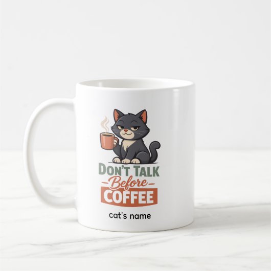 面白いネコのコーヒー好きマグカップ コーヒーマグカップ (左)