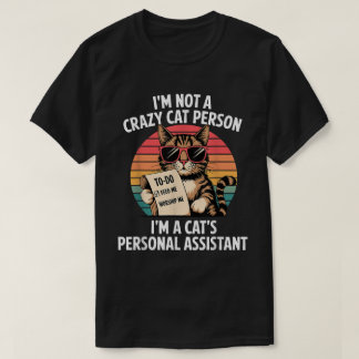 面白いネコのパーソナルアシスタントレトロTシャツ Tシャツ