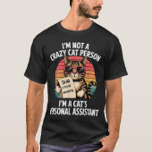 面白いネコのパーソナルアシスタントレトロTシャツ Tシャツ (正面)