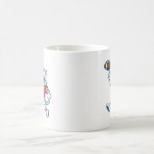 面白いネコのフットボール選手 コーヒーマグカップ (中央)