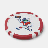 面白いネコのフットボール選手 ポーカーチップ (シングル)