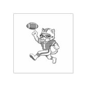 面白いネコのフットボール選手 ラバースタンプ (インプリント)