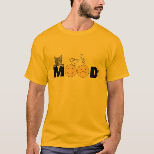 面白いネコの気分 メンズTシャツ Tシャツ (正面)