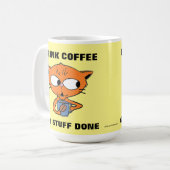 面白いネコ コーヒーマグカップ (正面左)