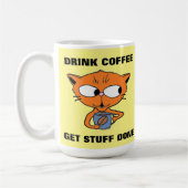 面白いネコ コーヒーマグカップ (左)