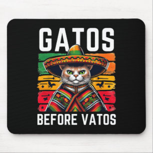 面白いネコ メキシコの猫 ポンチョ ギャグ ガトス・ビフォア・バトス マウスパッド