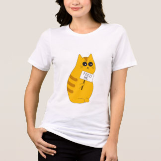 面白いネコTシャツ、腹ペコネコのトップス トライブレンドTシャツ