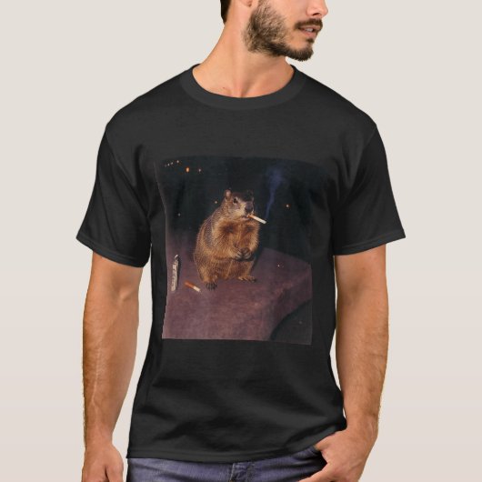 面白いネズミがタバコを吸うジェネレーションZのレトロ・ミーム Tシャツ (正面)