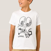 面白いネズミのキャラクターTシャツ Tシャツ (正面)