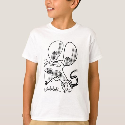 面白いネズミのキャラクターTシャツ Tシャツ (正面)