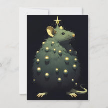面白いネズミのクリスマスカード