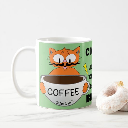 面白いネタのキャラクター猫 コーヒーマグカップ (ドーナツ)