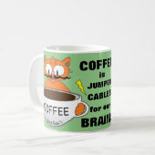 面白いネタのキャラクター猫 コーヒーマグカップ (正面左)