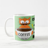 面白いネタのキャラクター猫 コーヒーマグカップ (左)