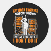 面白いネットワークエンジニアのデザイン メンズ ネットワークエンジニア ラウンドシール (正面)