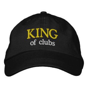面白いノベルティゴルフアクセサリーKING OF CLUBS 刺繍入りキャップ