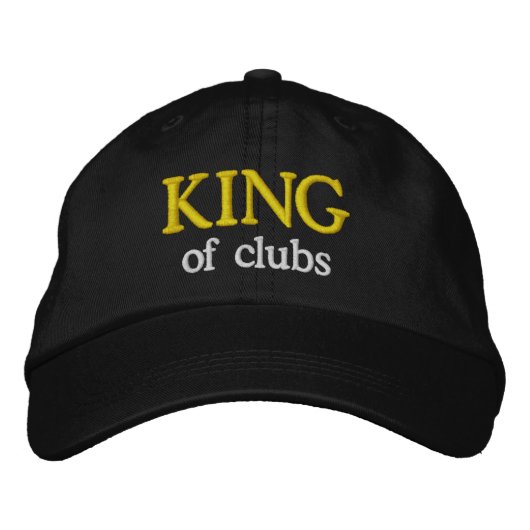 面白いノベルティゴルフアクセサリーKING OF CLUBS 刺繍入りキャップ (正面)