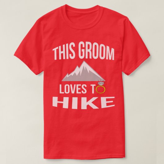 面白いハイキングの新郎に贈るパーティーギフト Tシャツ (デザイン正面)