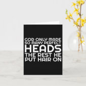 面白いハゲのお父さん、ハゲ頭、旦那さん、男 カード (黄色い花)