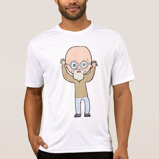 面白いハゲ禿げおじいさん+あごひげ Tシャツ (正面)