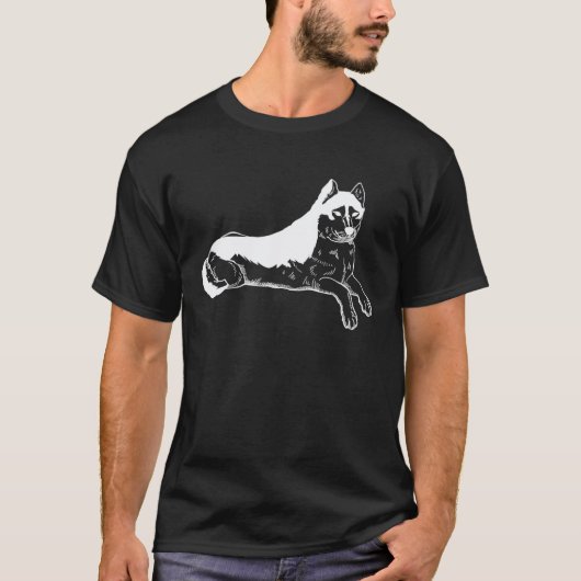 面白いハスキーの散歩 Tシャツ (正面)