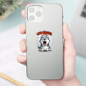 面白いハスキー「ドラマはリアル」吠える犬のミーム シール (スマートフォン)