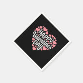 面白いハッピー バレンタインデー ハート ラブ バレンタイン スタンダードカクテルナプキン (角)