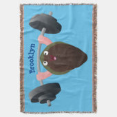 面白いハマグリの筋トレ漫画イラスト スローブランケット (正面縦)