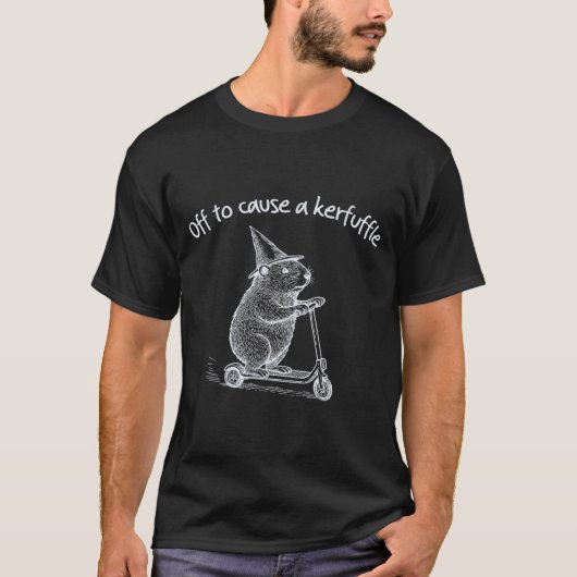面白いハムスターのスクーターで大騒ぎしに行く Tシャツ (正面)